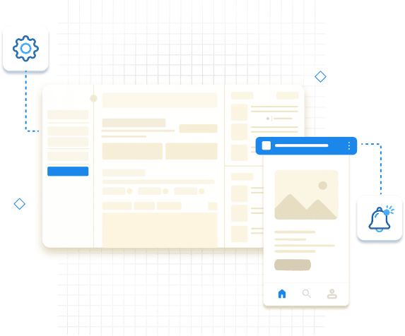 A graphical representation of web and mobile apps to display UX&UI services Bokaap Design offers